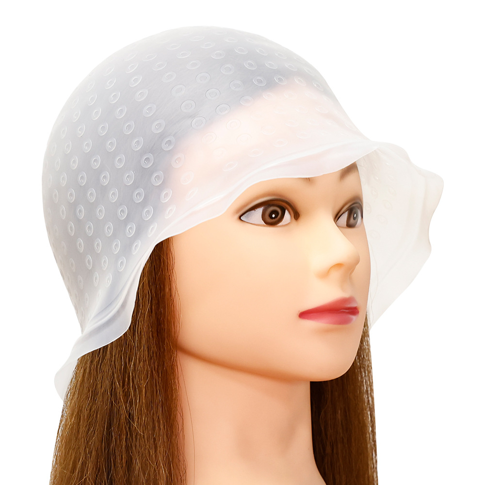 Suministro directo de fábrica de silicona color picking Cap con aguja color picking cabello teñido sombrero simple peluquería herramientas de silicona cabello teñido cap al por mayor