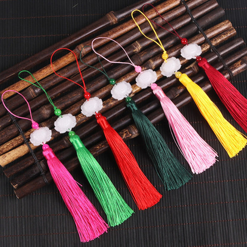 Fan tassels, white jade lotus tassels, ancient Hanfu tassels, fan pendants, Chinese knot tassels