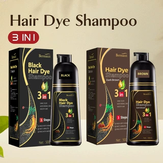 一支黑染发膏白转黑植物不伤发泡泡染发剂盖白发不沾头皮Hair dye