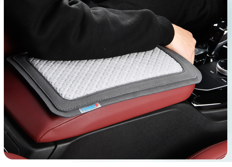 Manufacturer's Direct Cross-Border Sales of Car Ice Silk Cooling, Breathable, Non-Slip Armrest Box Mats, Comfortable and Universal Armrest Pads for the Car Interior
