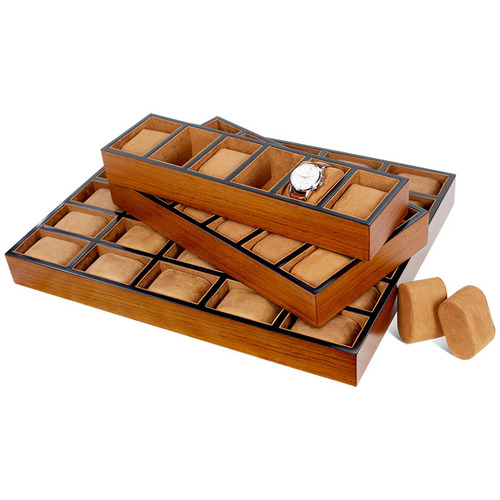 Water oak multi-position 6-12-18-30 position watch display plate, wooden tree grain watch tray, jewelry storage box