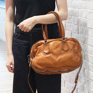 High-End Large-Capacity Bag Women's Lucky Bag Bag High-Fat Cowhide Handbag Casual Commuting Fashion Retro Crossbody Bag