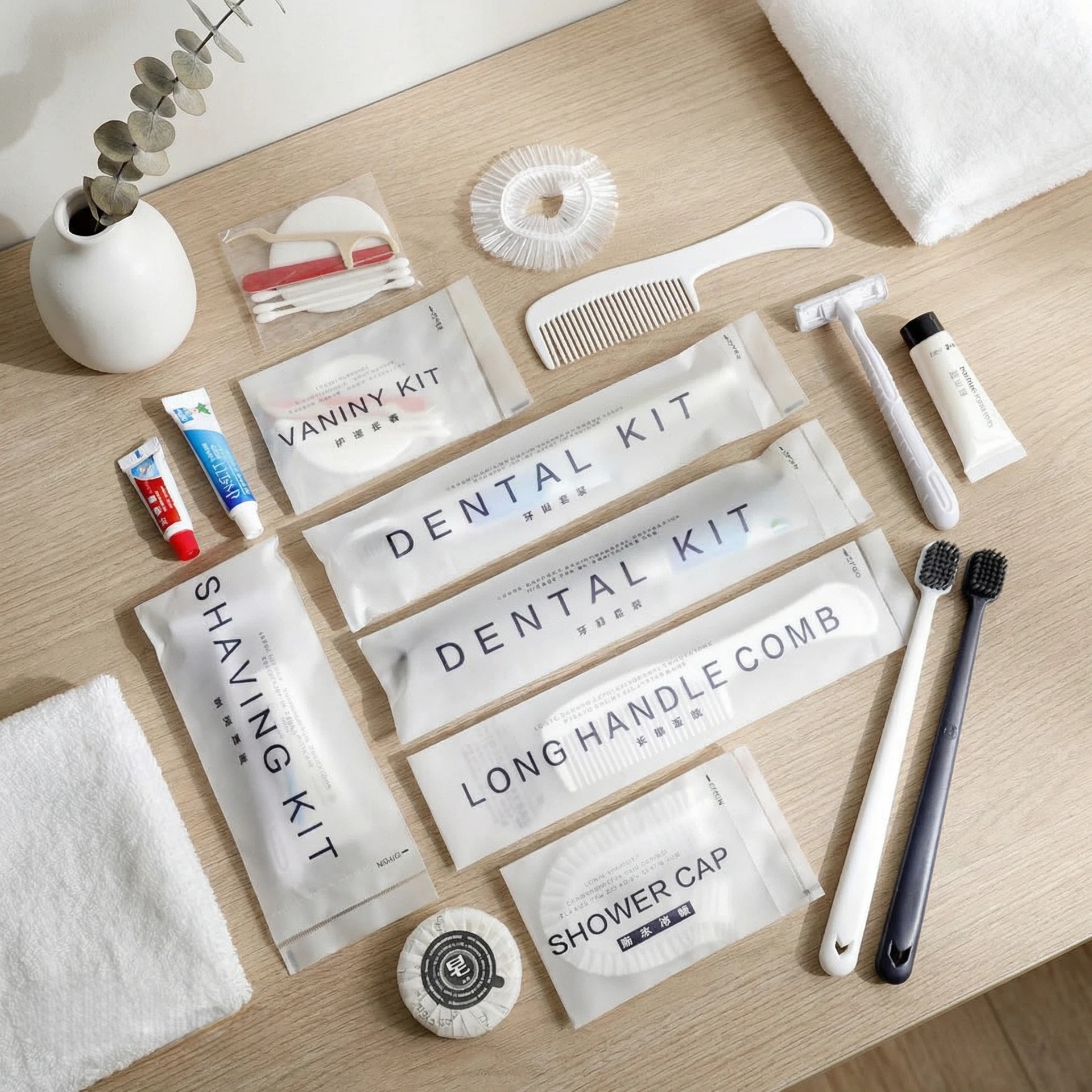民宿连锁酒店一次性牙刷牙膏轻奢一次性洗漱用品套装石头纸环保纸