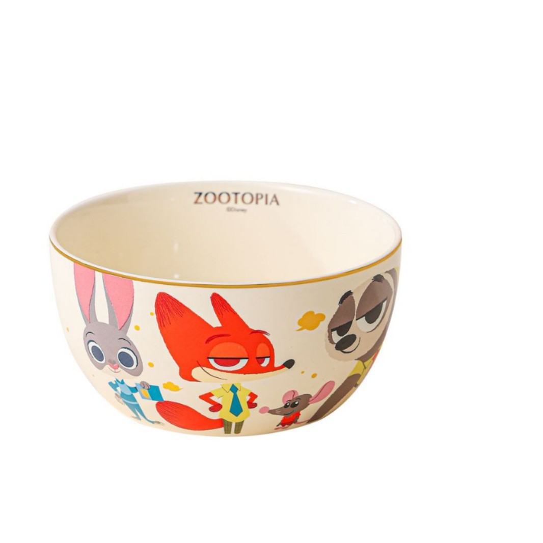 Disney Cute Strawberry Bear Ceramics Tazón de alto valor Caja de regalo Juego de vajilla Tazón de fideos de dibujos animados para niñas en casa