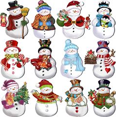 クロスボーダー新製品 24 ピースクリスマスかわいいクリエイティブ雪だるまセット装飾品心温まるホームパーティー木製ペンダント