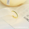 Green zirconium, adjustable brand universal ring, simple and elegant design