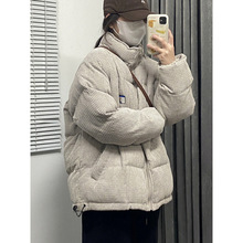 灯芯绒ins棉袄2024新款oversize冬季加厚韩系外套立领棉衣棉服女