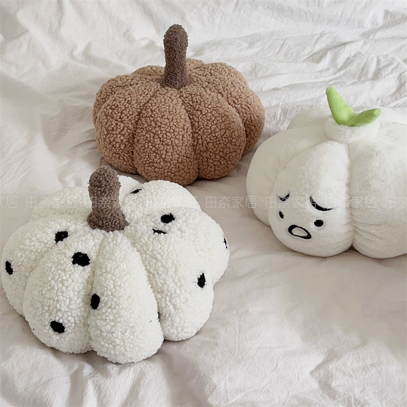 Nordic Pumpkin Pillow ins Living Room Sofa Plush Cushion Cyber Celebrity Flower Garlic Bed Pillow Bay Window Decoration