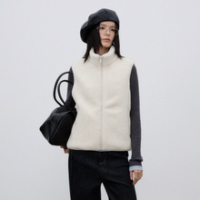 冬季摇粒绒马甲女士短款高领拉链保暖背心防寒抓绒衣休闲无袖外套