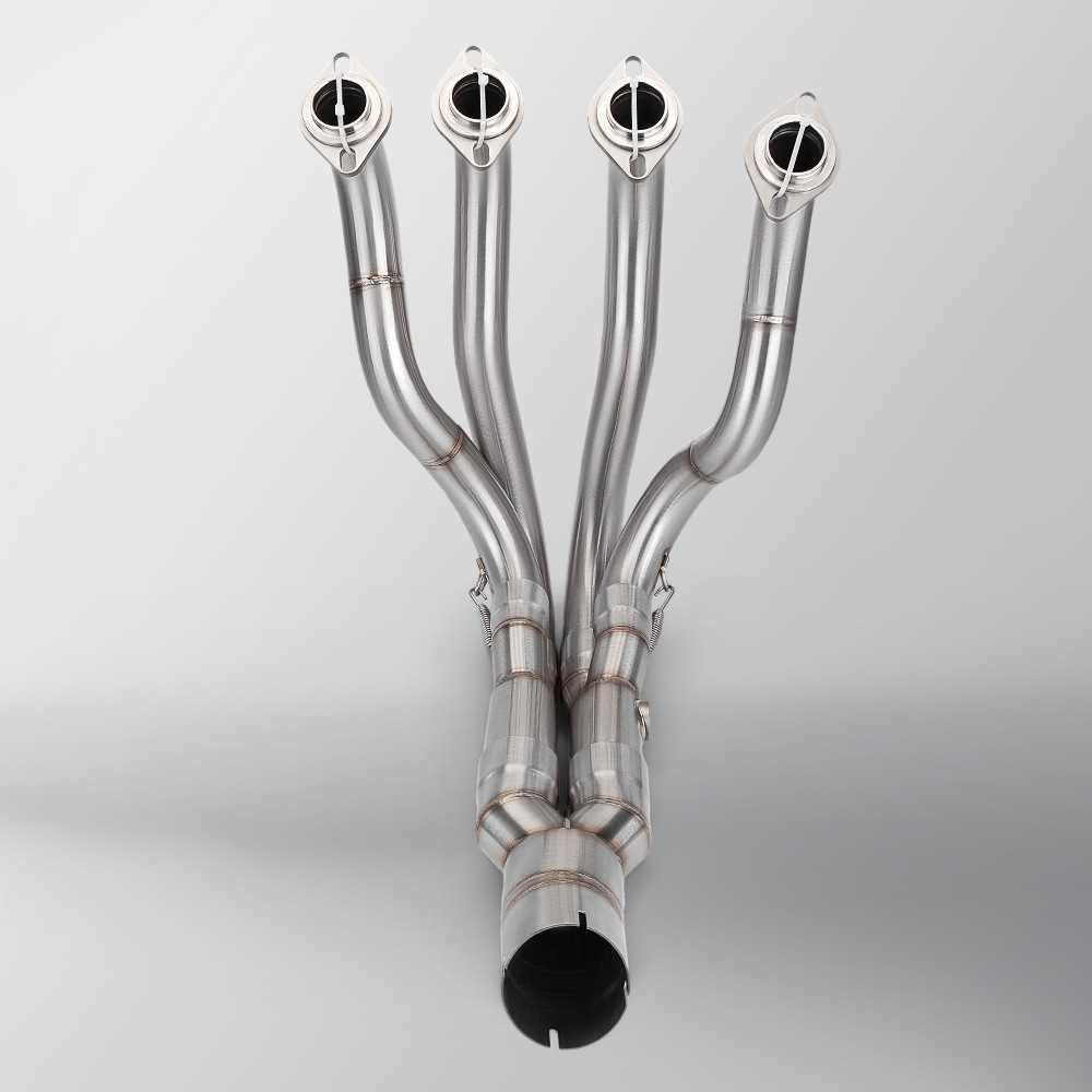 ZX6R stainless steel front section middle section motorcycle locomotive exhaust pipe modification connected to the original tail section non-destructive installation 2024