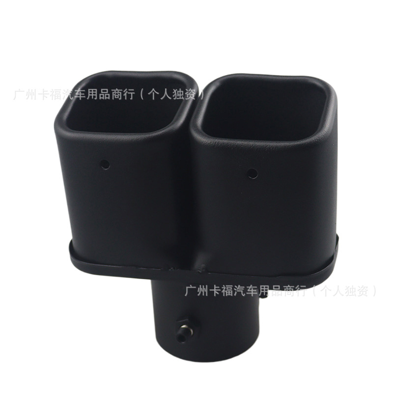 Car Modification Dual Square Exhaust Pipe Universal Tailpipe, One-To-Two Tailpipe Single Tube Square Mouth with Mesh Silencer