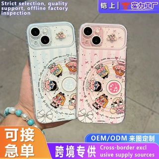 适用苹果18promax卡通透明唱片CD动漫哭娃iphone手机软硬壳UV定制