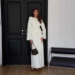 貿易婦人服 2025 新しいファッション気質スカートスーツレイジースタイルカーディガンシングルブレストカーディガン 2 点セット
