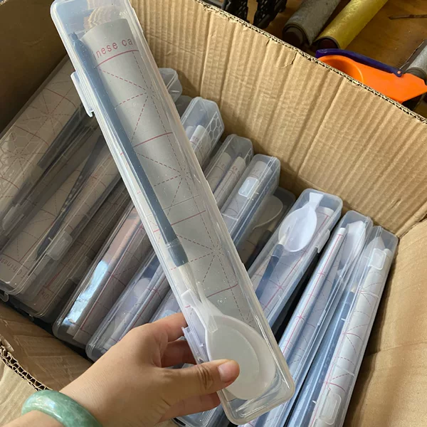 Student Calligraphy Portable Set Children's Practice Study Four Treasures Water Writing Cloth Three-Piece Set Brush Water Plate Pen Case Wholesale