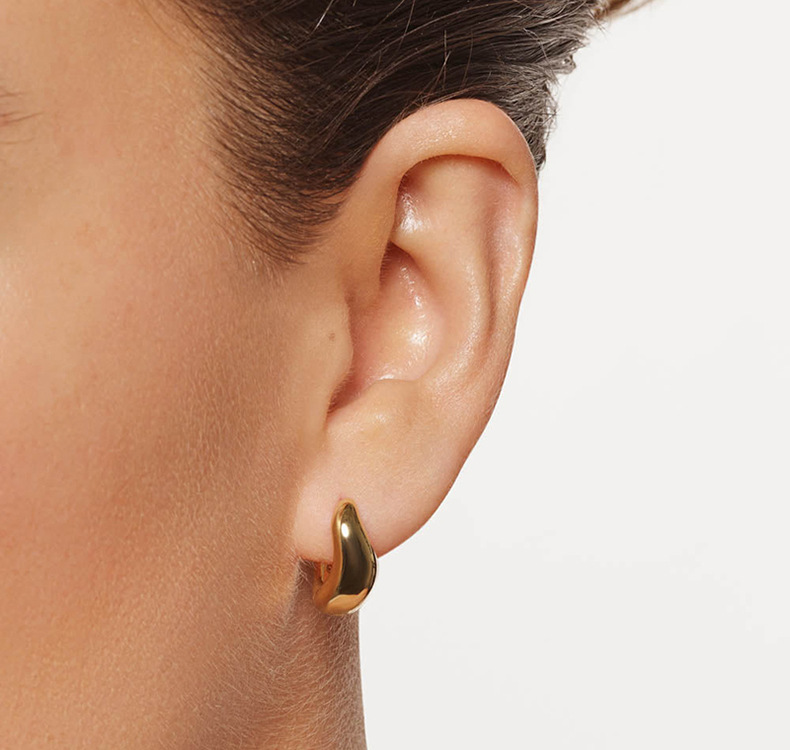 U Shape Pattern 1 Pair 925 Sterling Silver 925 Sterling Silver Earrings U Shape Earrings