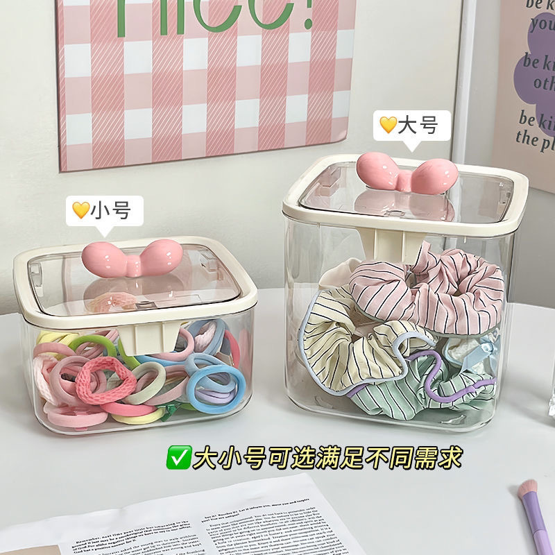 ヘアアクセサリー収納ボックス、ゴムバンド、女の子用ヘアバンド、ヘッドバンド、かわいいヘアピン、卓上ヘアピン、透明ジュエリーボックス|undefined