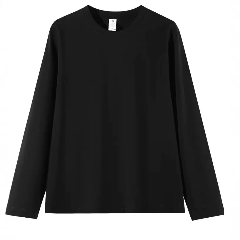 批发180g男士长袖t恤纯色秋衣上衣秋季内搭打底衫文化衫百搭班服