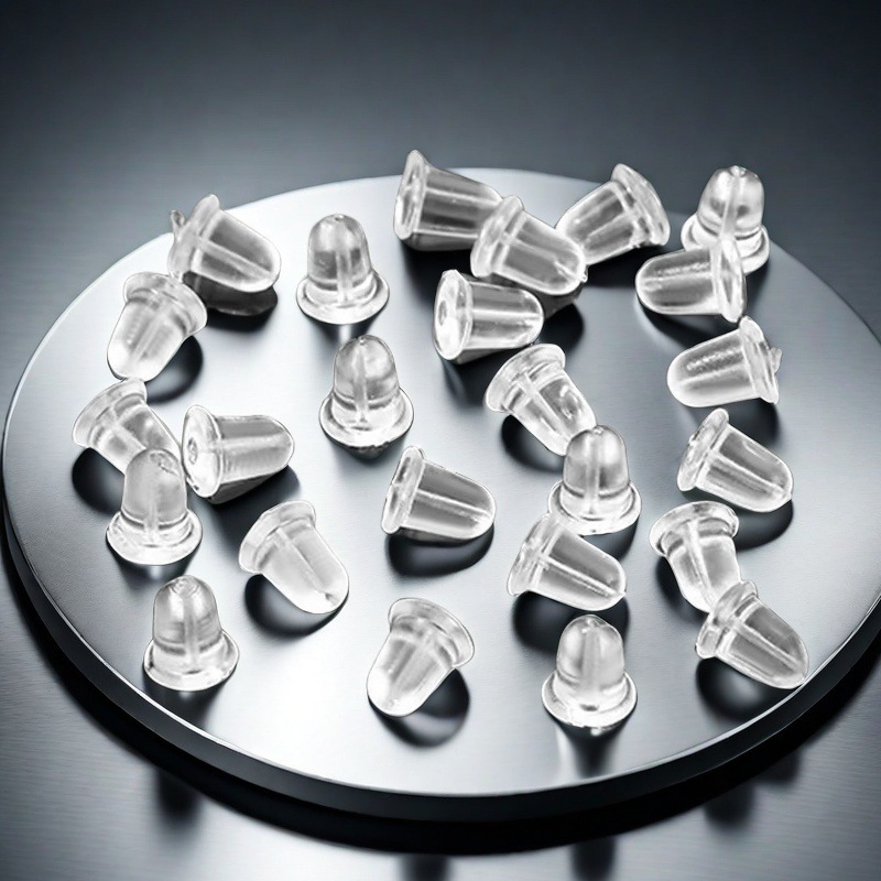 earring accessories wholesale silicone hamburger earplug earth flower pot transparent environmentally friendly high-end ear stud plug ear force diy