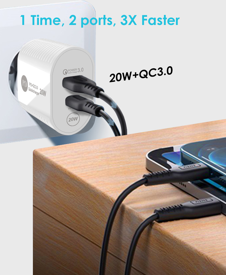 New PD20W mobile phone charger 5V3A type-c PD fast charging head British standard adapter_voghion.com