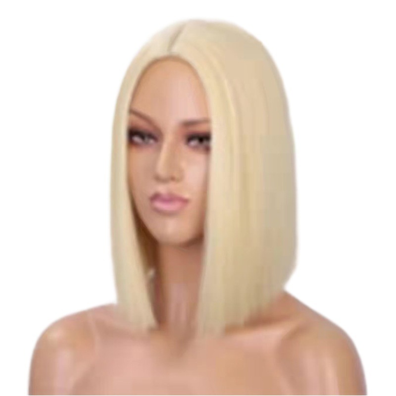 wig high temperature silk chemical fiber short Bob factory supply 1b#straight full mechanism headgear generation wig wig
