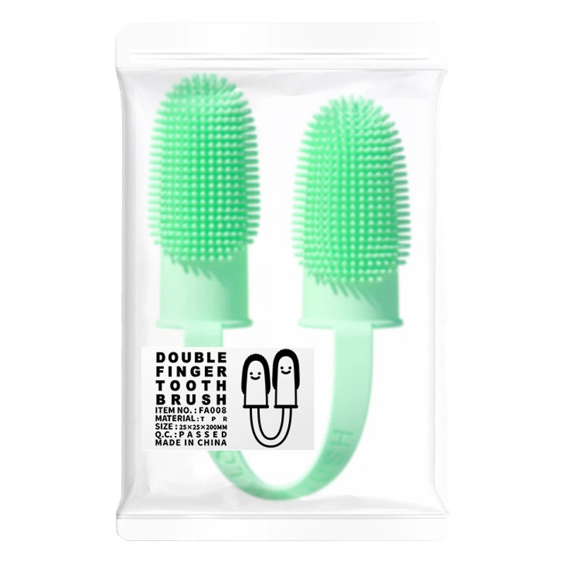 Набор зубных щеток Pet Double Finger для чистки зубов собаки Набор пальцев Инструмент для чистки рта Кошка Чистка зубных щеток Набор пальцев