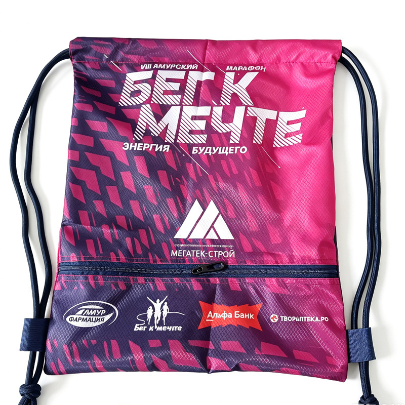 Cross-border drawstring backpack lightweight hiking backpack digital printed soccer shoe bag basketball bag logo printed gift bag