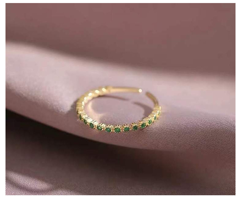 Wholesale Simple Style Solid Color Sterling Silver Artificial Diamond Open Ring display picture 1