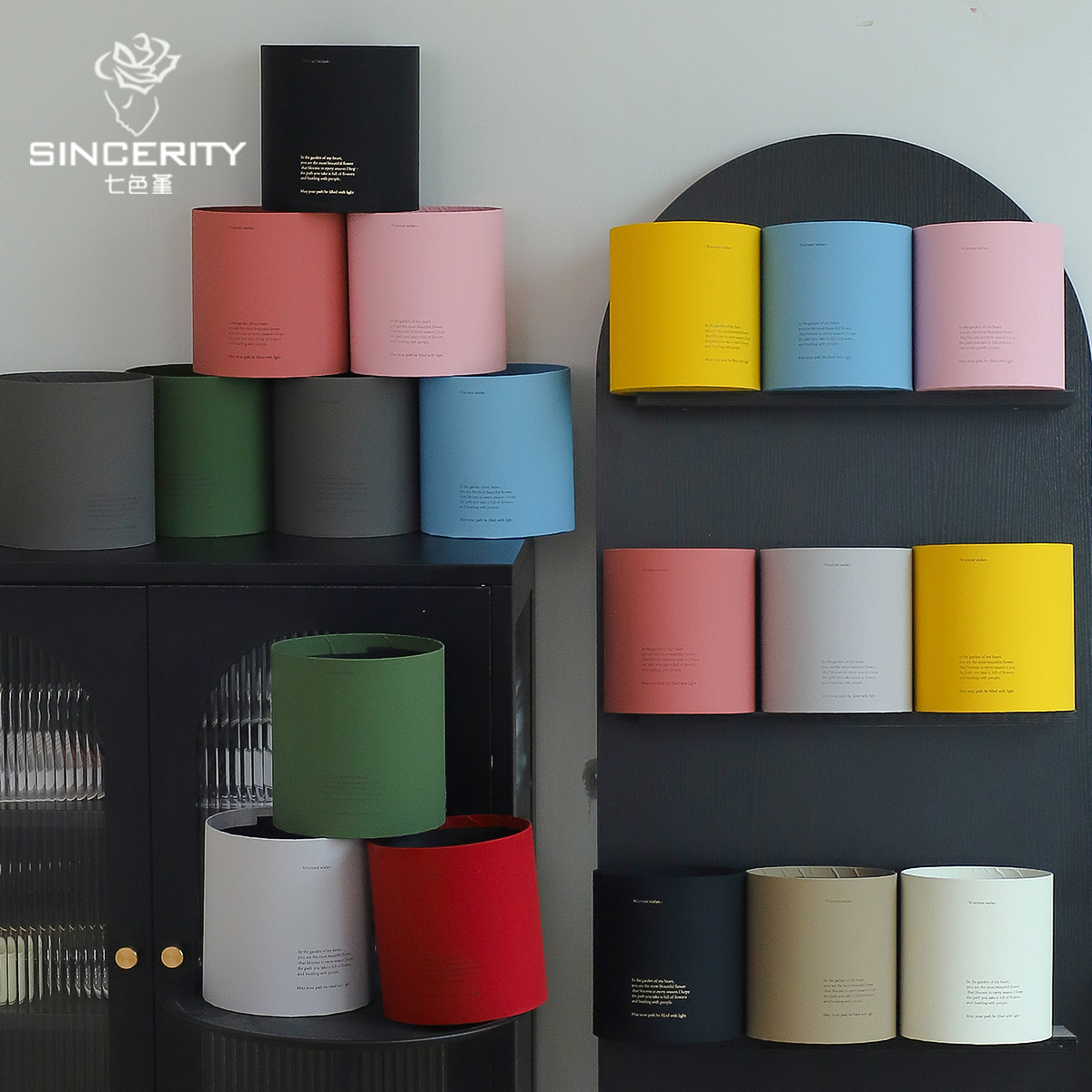 Cuatro colores cordier esmerilado sensación de piel abrazar barril flor caja de embalaje flor florista caja de embalaje de regalo