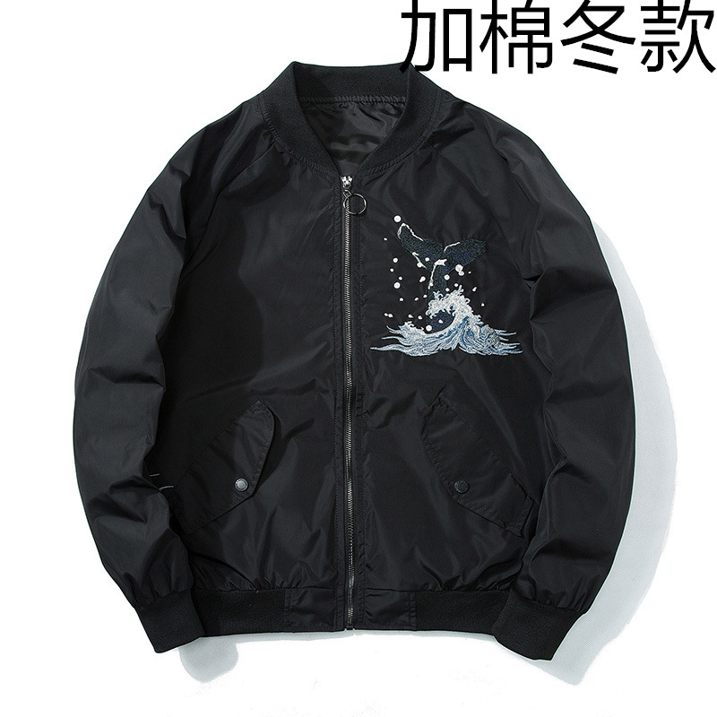 Primavera nuevos hombres chaqueta bordada japonesa retro moda marca béisbol uniforme chaqueta superior
