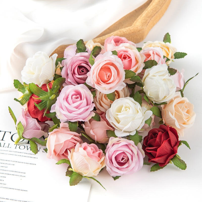 Mori Simulation Rose Flower Silk Flower DIY Handmade Wreath Fake Flower Wedding Gift Box Decoration Accessories Flower Wall Set