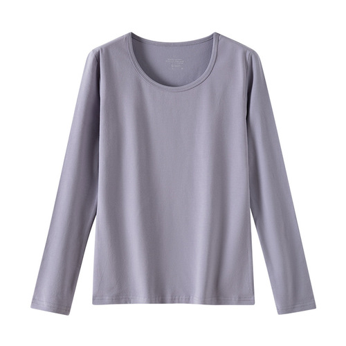 Autumn clothing women's pure cotton thermal underwear long-sleeved round neck inner wear bottoming cotton sweater autumn clothing thin top
