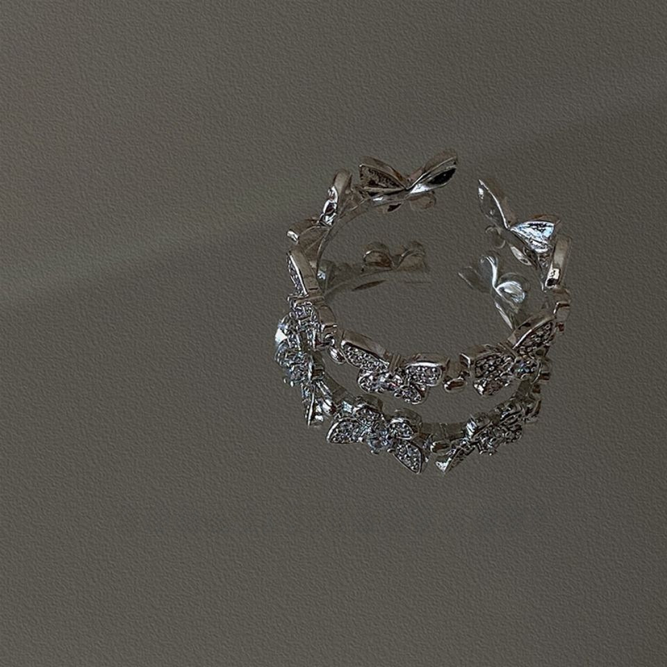 Butterfly Open Ring Women's Mori Korean Style Simple ins Niche Design Personalized Internet Celebrity Fashion Adjustable Ring_voghion.com