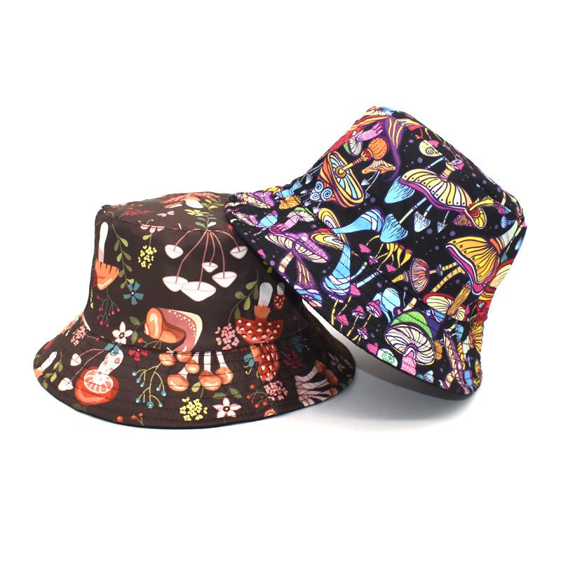 Unisex Lässig Hip Hop Pilz Breite Traufen Bucket Hat display picture 2