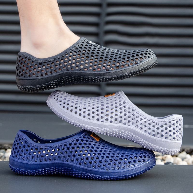 New Summer Clogs, Korean Style Sandals for Male Students, Thick-Soled Non-Slip Soft-Soled Travel Breathable Casual Beach Sandals