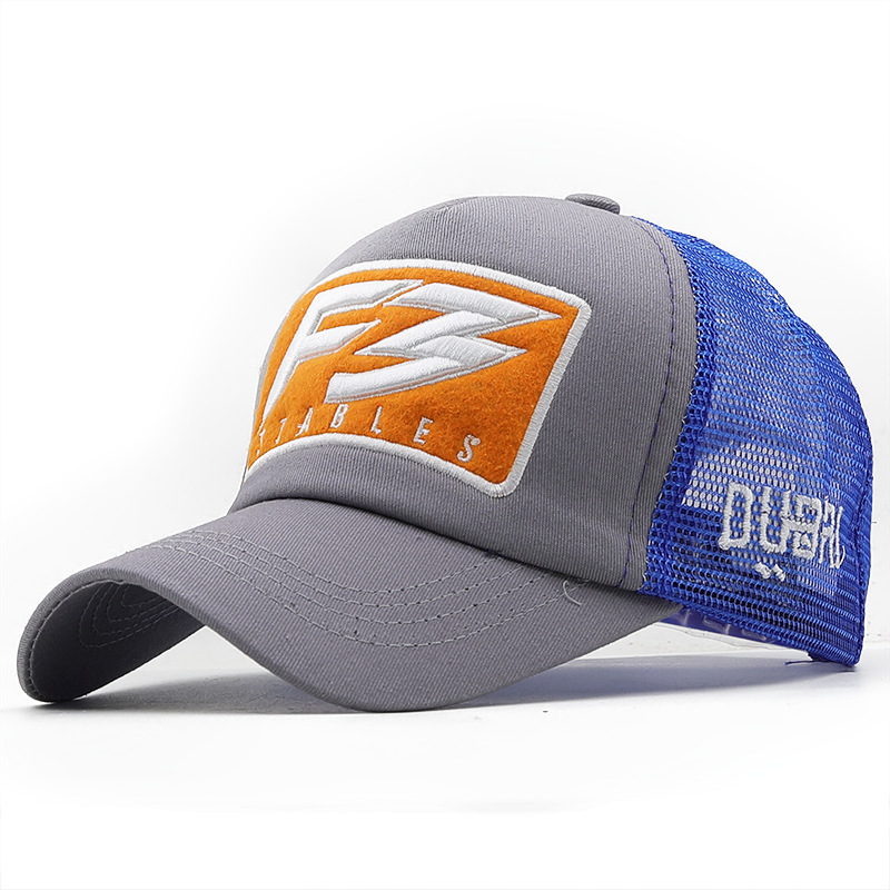Unisex 3D Premium F3 Embroidered Baseball Cap Color Blocked Mesh Summer Outdoor Casual Fishing Duckbill Cap Adjustable One Size_voghion.com