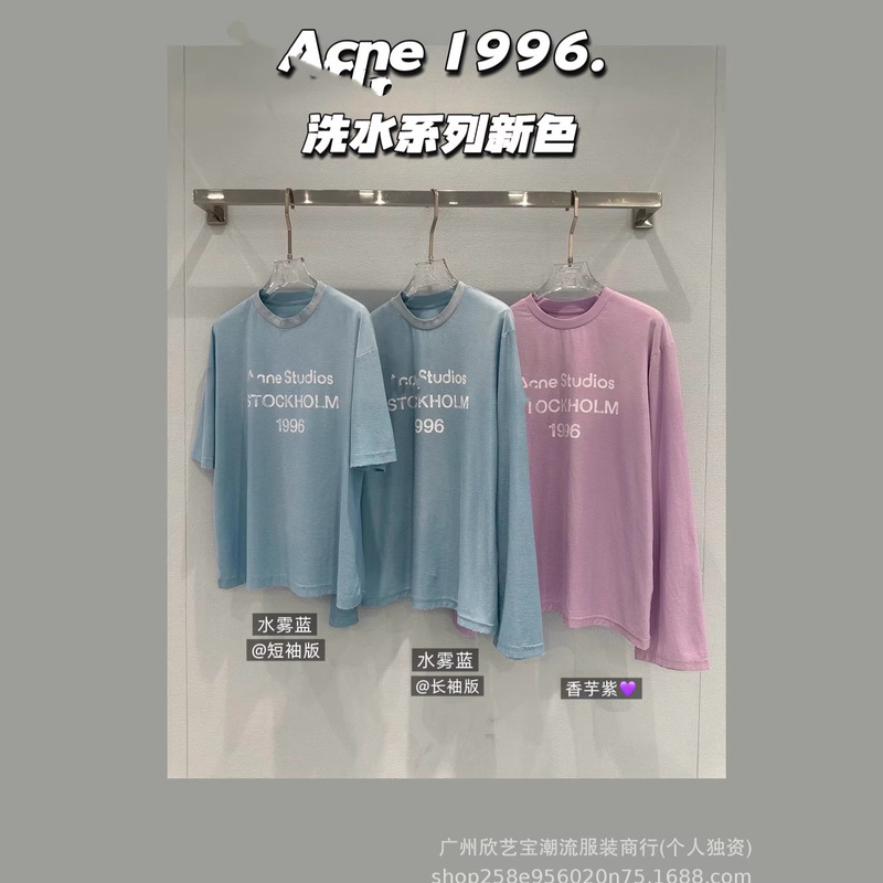High-Quality Ac26 New Style 1996 Letter Print Trendy Brand Loose Retro Distressed Tie-Dye Spray-Painted Long-Sleeve Sun Protection Women's Top