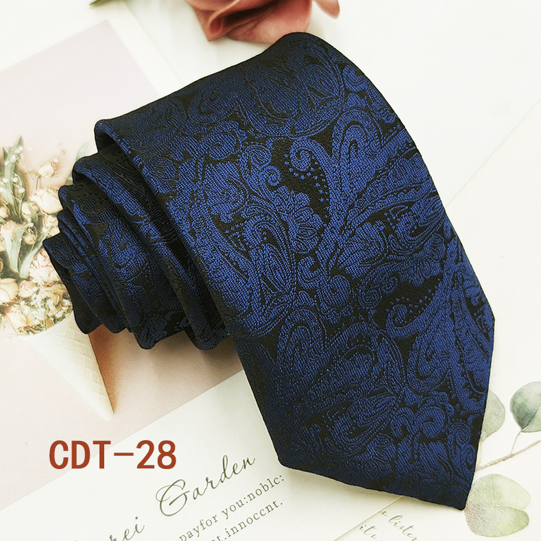 Corbata de hombre en existencia del fabricante, estilo formal de negocios, negra, gris, a rayas, de poliéster, seda, jacquard, estilo atado a mano