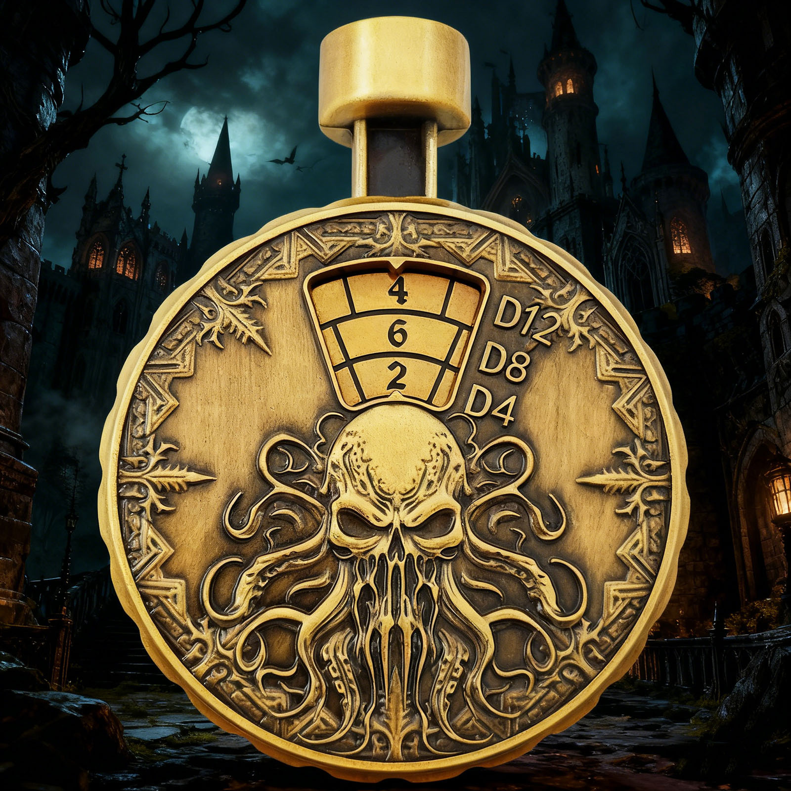 金属DND7合1克苏鲁怀表骰子TRPG角色扮演游戏轮盘骰子D20批发色子