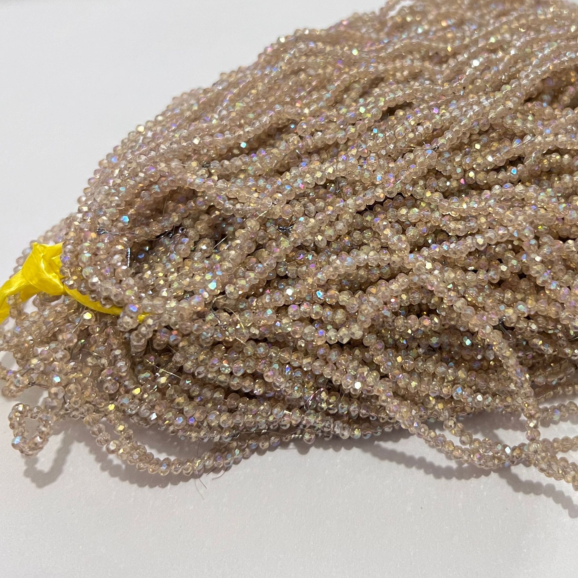 Cuentas planas de 1MM para ruedas de cuentas, cuentas de porcelana AB de alta temperatura, coloridas, transparentes, iridiscentes, facetadas, para pendientes, pulseras, espaciadores y micro cuentas.