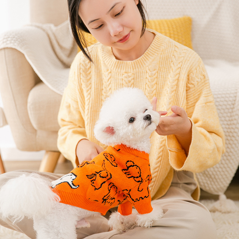Otoño e invierno nuevo suéter de punto cachorro ropa de dos patas gato ropa para mascotas mediano y pequeño perro suéter cálido