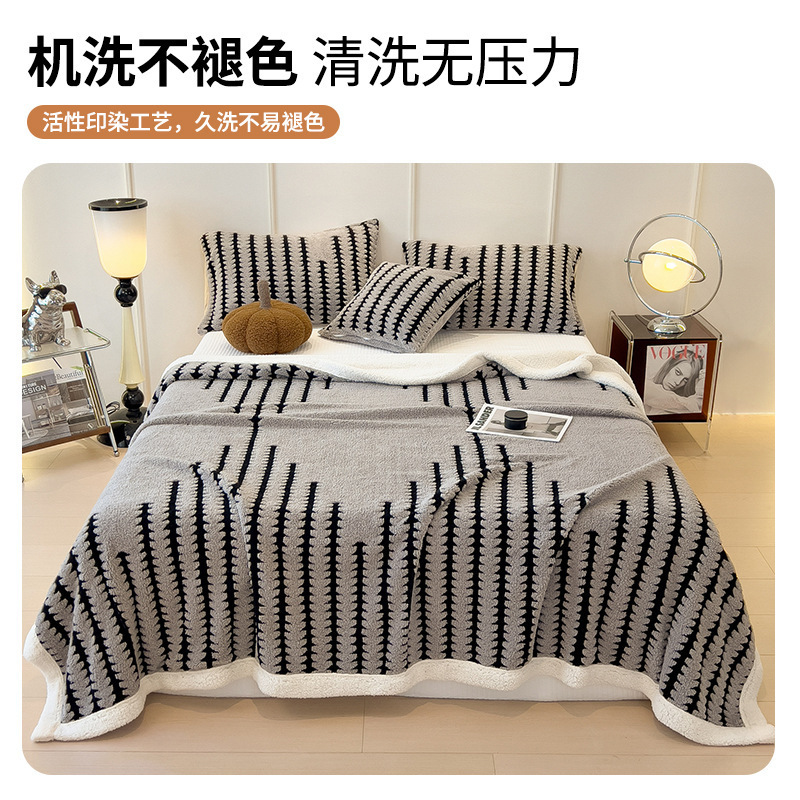 Mantras de cachemira de cordero de doble capa de invierno gruesa mantas cálidas edredón pequeño sopa mantas de peluche mantas de siesta de oficina