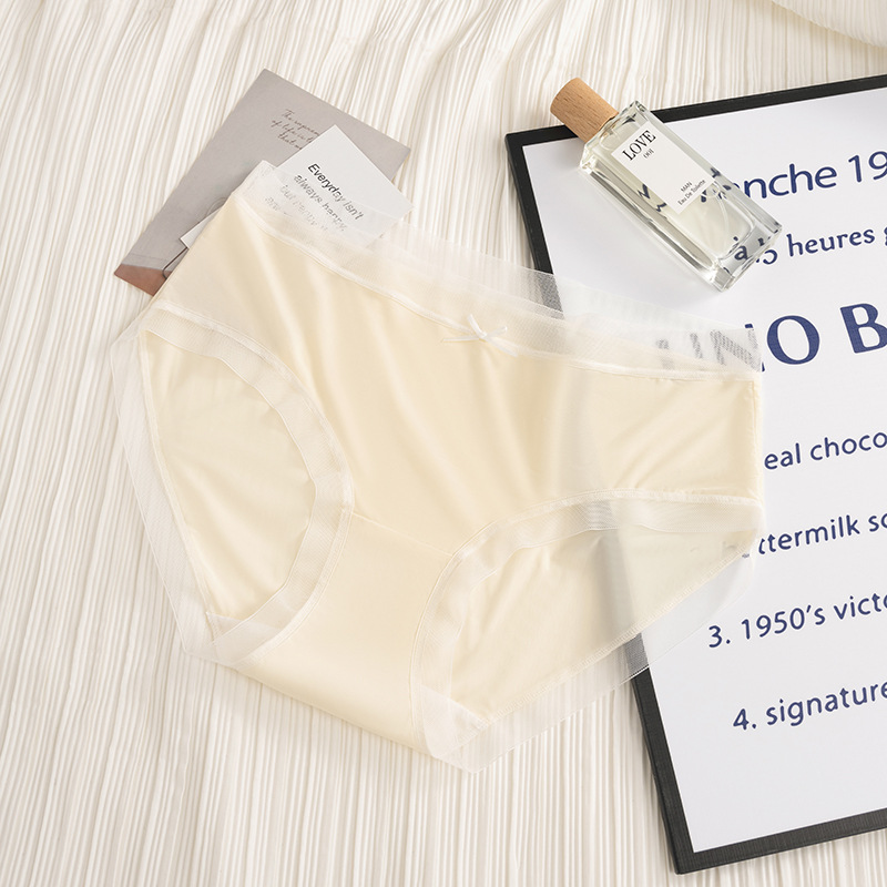 Bragas de seda de hielo de talla grande para niñas gordas MM bragas de seda de hielo 100% algodón entrepierna antibacteriano entrepierna transpirable calzoncillos de mujer