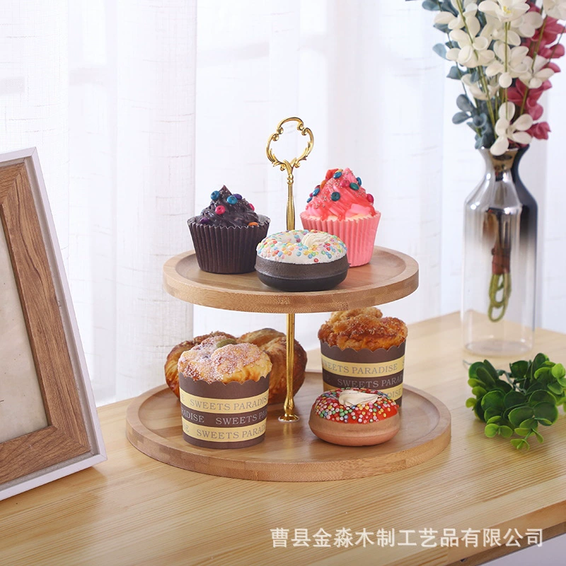 Деревянная двусторонняя деревянная тарелка для KTV, десертная snack тарелка, свадебная многоярусная тарелка для фруктов, закуски, сладости, сухофрукты, плatter для фруктов и овощей