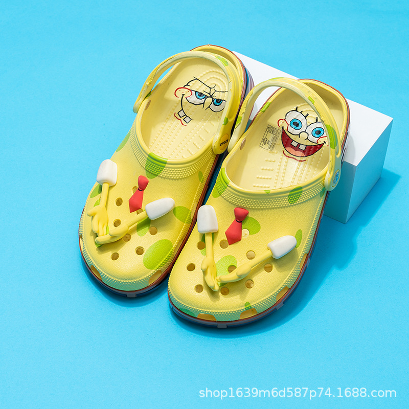 Cross Clogs for Men and Women, Spongebob Non-Slip Lightweight Wear-Resistant Cartoon Beach Sandals Wholesale