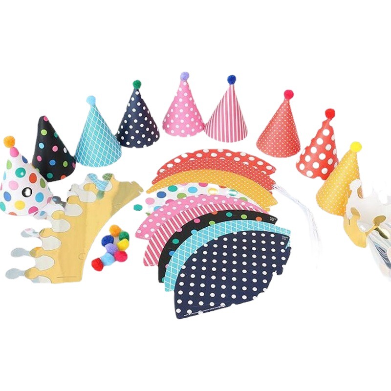 Sombrero de cumpleaños para niños, gorro de fiesta de lunares, bebé, luna llena, accesorios fotográficos, gorro de corona al por mayor, padre e hijo