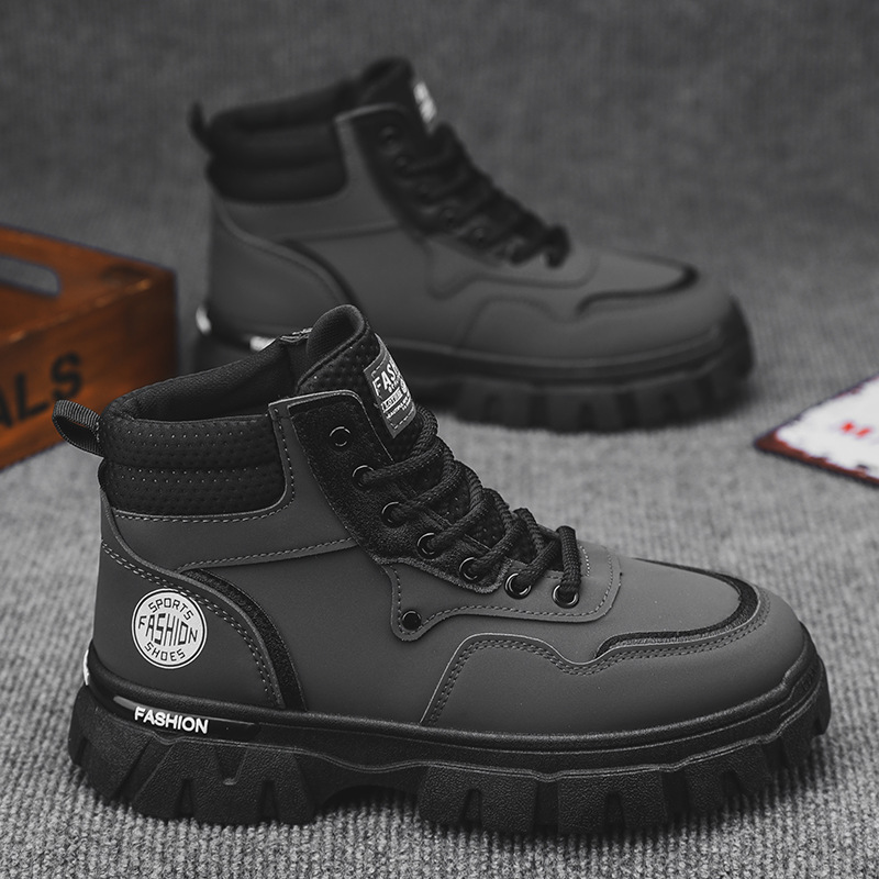 Botas Martin de caña alta para hombre, otoño-invierno 2025, con suela gruesa, que aumentan la altura, impermeables, versátiles, botas de trabajo modernas, botines para transmisiones en vivo. image 5