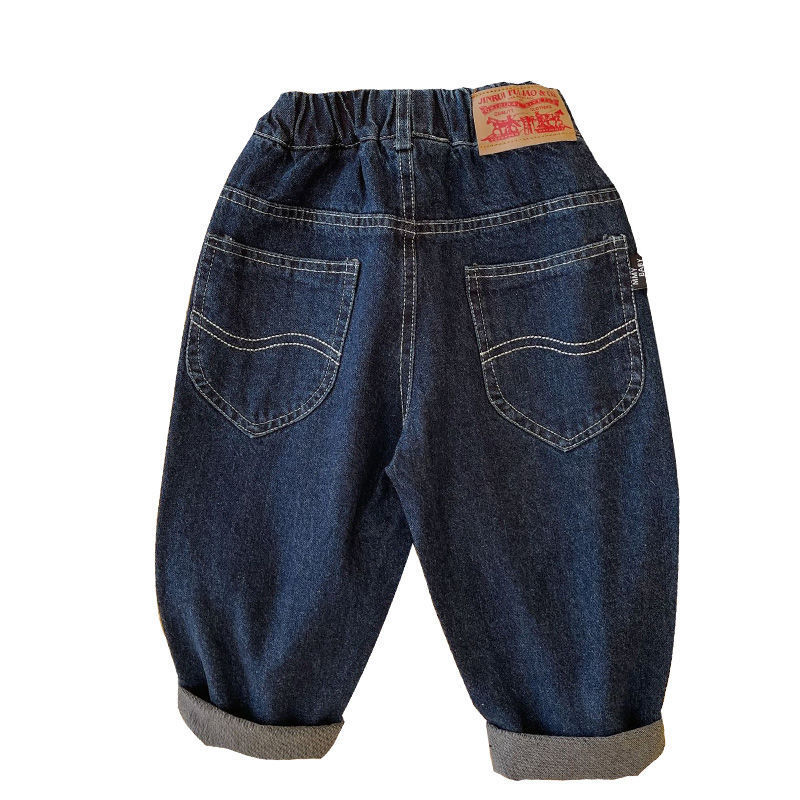 Hombres y niñas 2026 ropa de primavera y otoño pantalones infantiles de moda bebés nuevos pantalones vaqueros de estilo occidental pantalones de moda largos sueltos casuales image 6