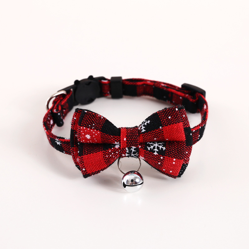 Amazon Navidad campana cuadrada corbata gatos perros collar botón collar accesorios arco perros