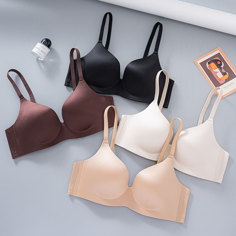 Seamless Push-Up Satin Lingerie Live Streaming Dropshipping Special Edition Foundation Bra Breathable Bra for Small Bust Foreign Trade Cross-Border
