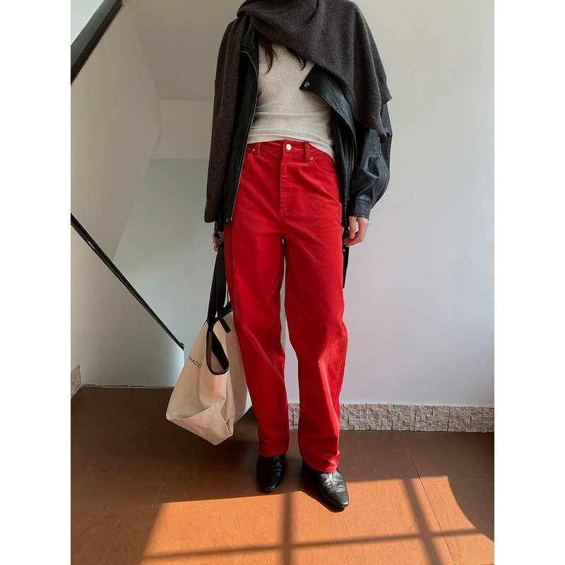 inbyin retro high-waisted corduroy pants for women 2026 new slim-fit narrow straight-leg trousers inbyin retro high-waisted corduroy pants for women 2026 new slim-fit narrow straight-leg trousers
